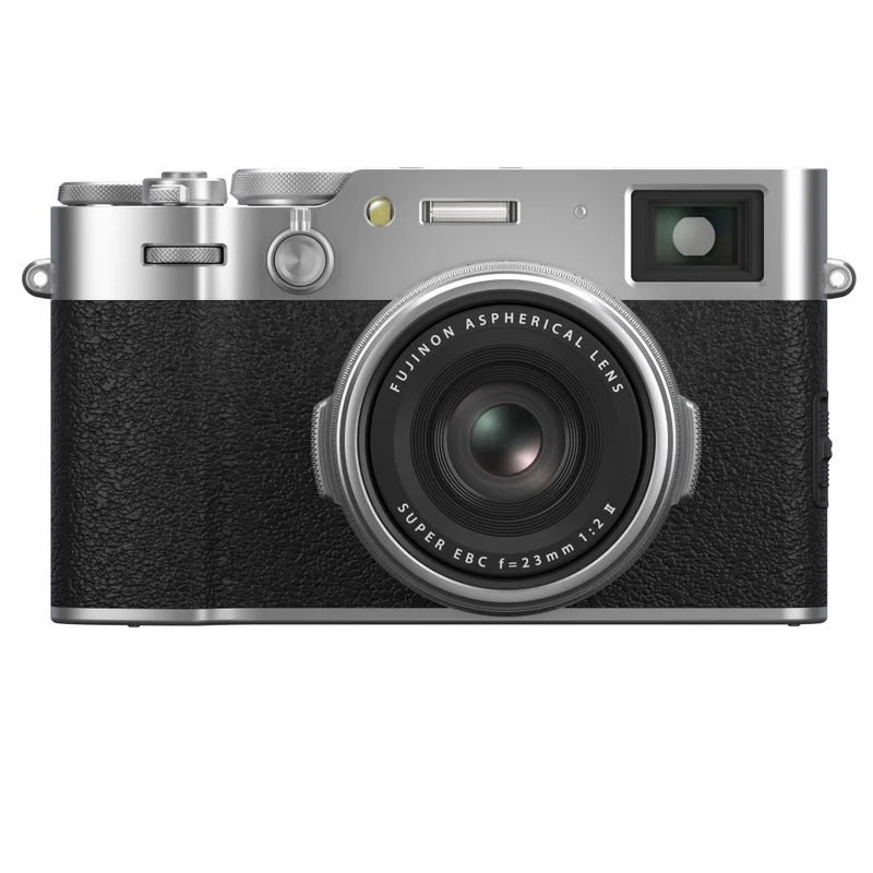Fujifilm X100VI premium compact camera in silver with fixed 23mm lens