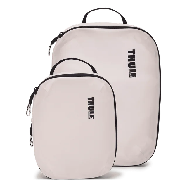 Thule compression packing cube set in white, small and medium